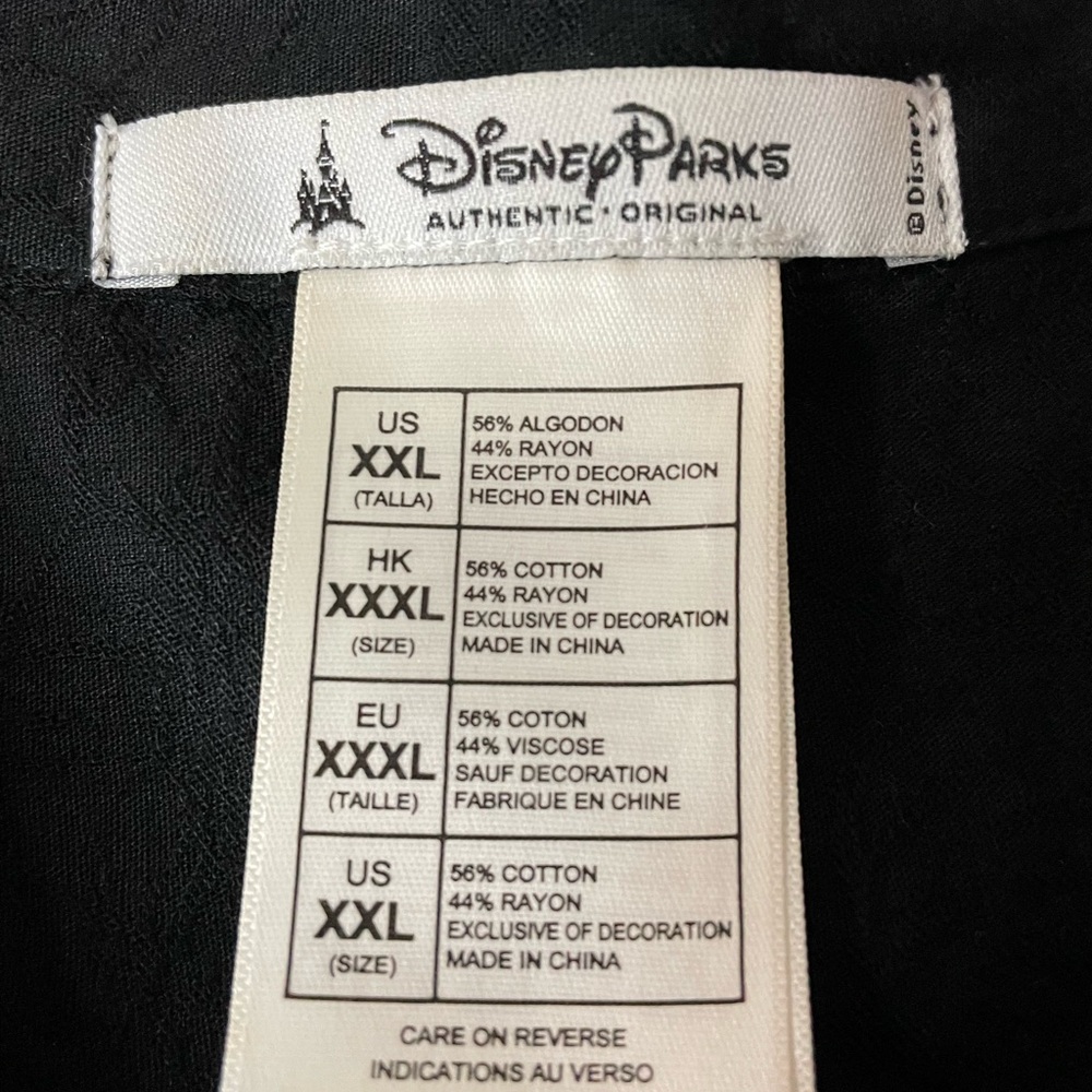 Disney Parks Black Hawaiian Camp Shirt Mickey in Paradise Embroidered Size XXL - Picture 5 of 8